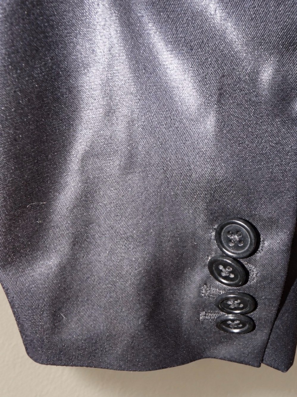 Helmut Lang Women’s M Black Glossy Coated High-Low Tailored Blazer USA - Picture 7 of 8